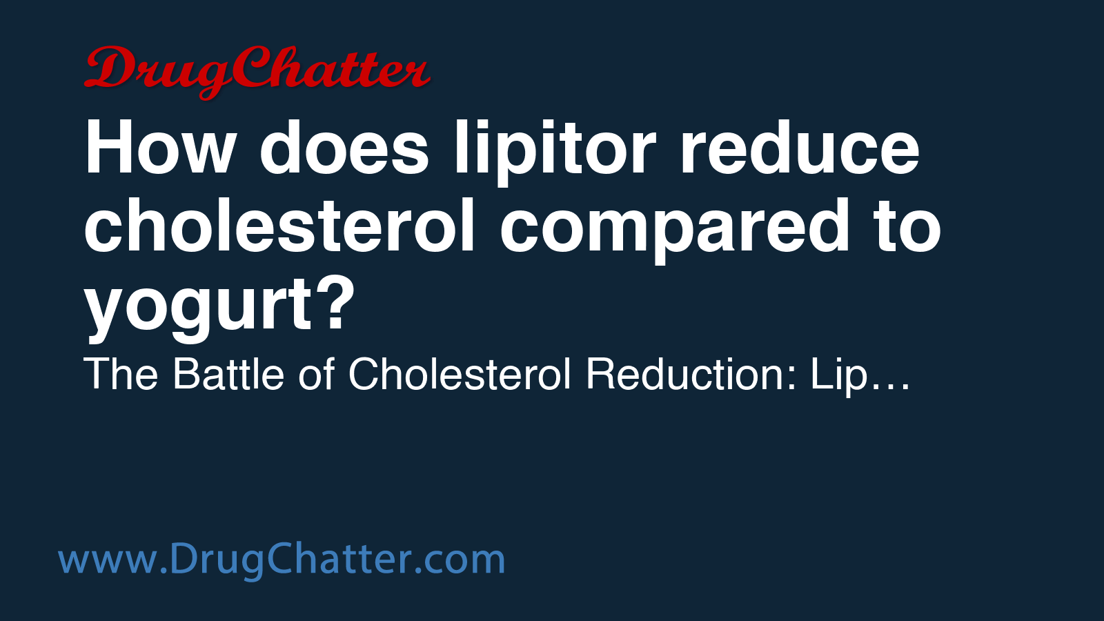 LIPITOR: How does lipitor reduce cholesterol compared to yogurt ...