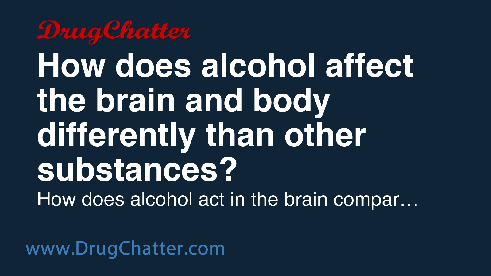 BRAIN: How does alcohol affect the brain and body differently than ...