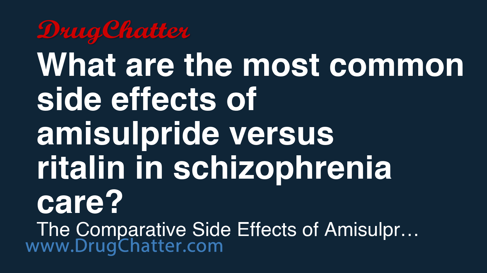 AMISULPRIDE: What are the most common side effects of amisulpride ...