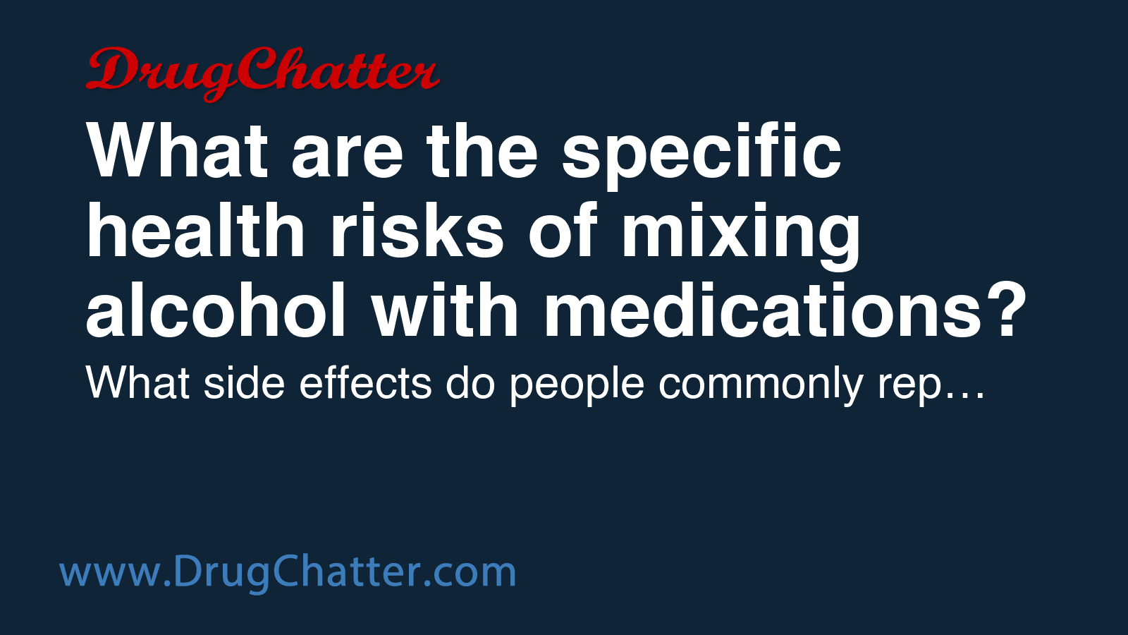 HEALTH: What are the specific health risks of mixing alcohol with ...